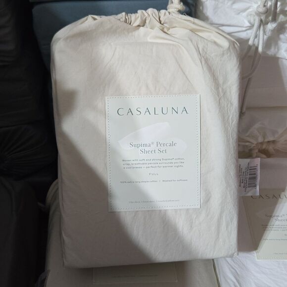 250 Thread Count Percale Sheet Set - Casaluna -Natural - Picture 4 of 4
